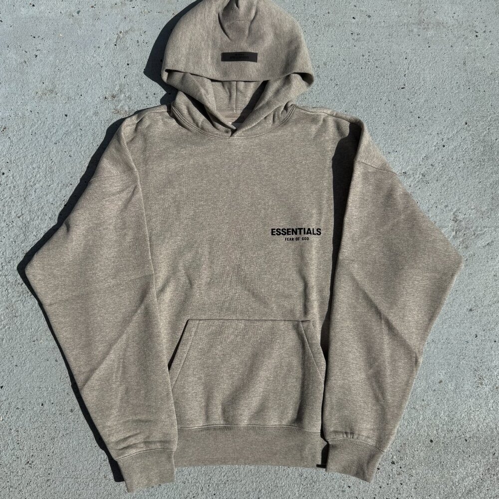 Fear of God Essentials Hoodie Grey Dark Oatmeal Size Large